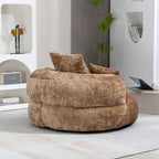 Coffee Oversized 42.52 Chenille Lazy Bean Bag Single Sofa with Three Pillows for Bedroom