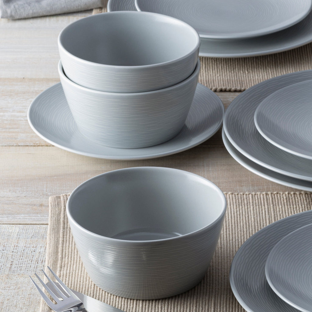 Noritake Colorscapes Swirl 12-Piece Coupe Dinneware Set, Service For 4