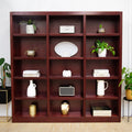 Concepts in Wood Triple Wide Wood Bookcase, 15 Shelf, 72 inch Tall