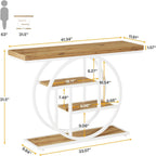 Console Table for Entryway, Industrial 4-Tier Sofa Table Behind Couch