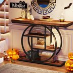 Console Table for Entryway, Industrial 4-Tier Sofa Table Behind Couch