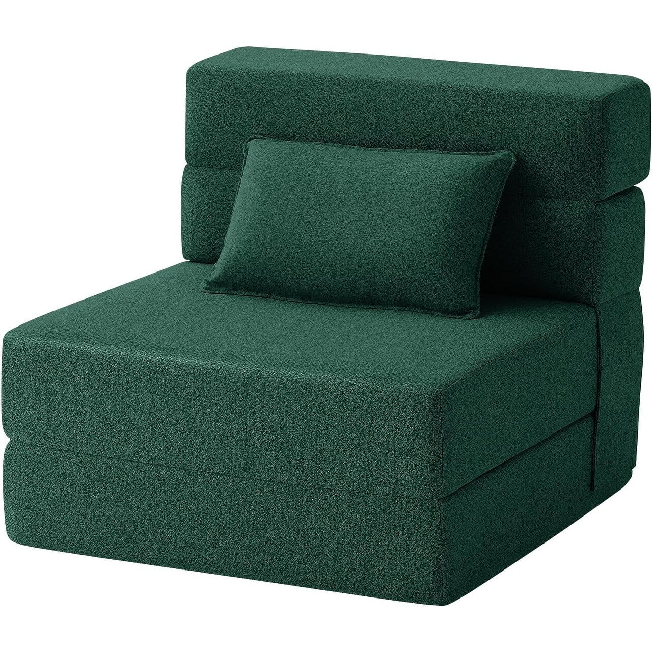 Convertible Folding Sofa Bed - Modern Linen Sleeper Chair with Pillow & Foldable Mattress for Living Room/Dorm/Guest