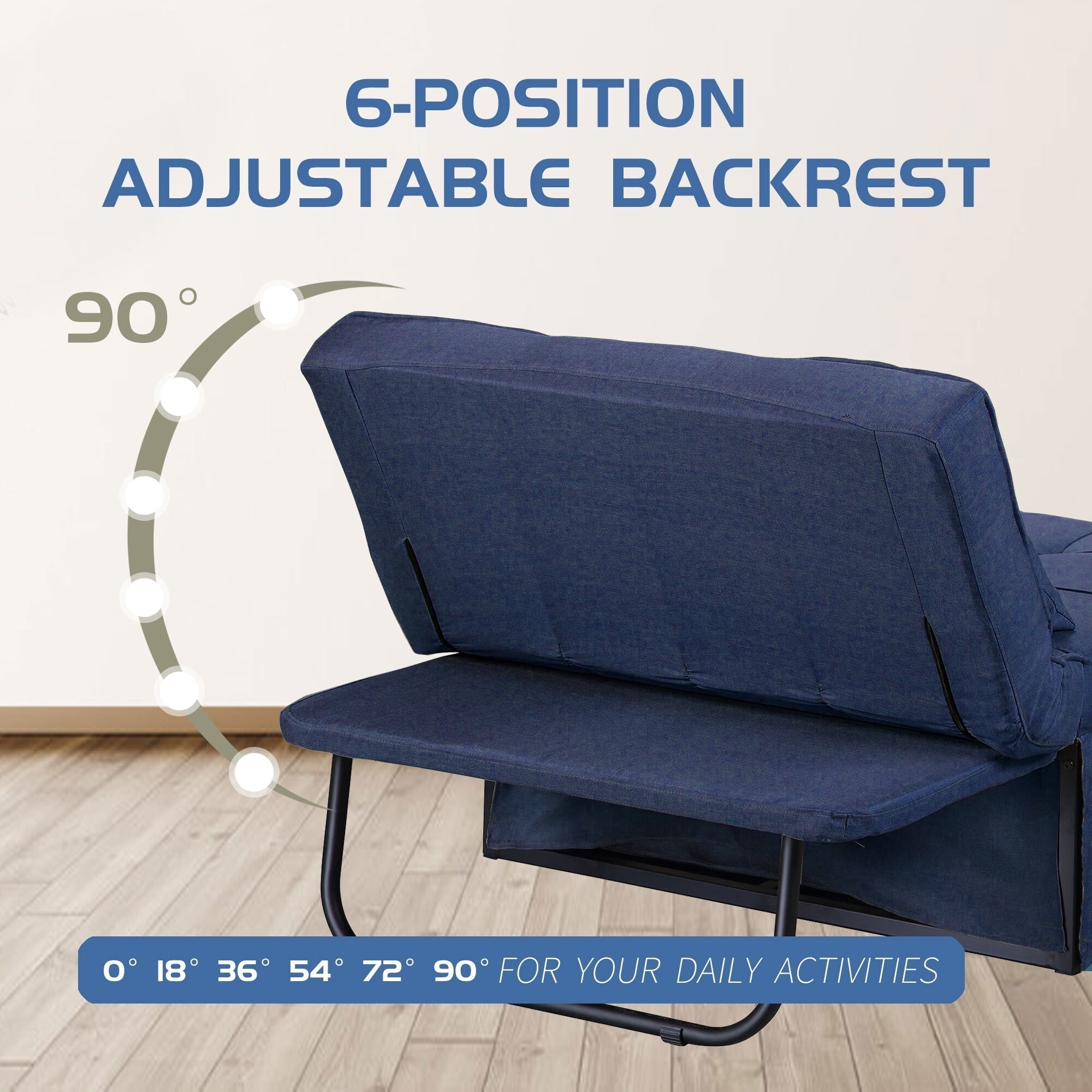 Convertible Sofa Bed Sleeper Sofa Chair Couch Folding Ottoman Recliner Chairs for Living Room