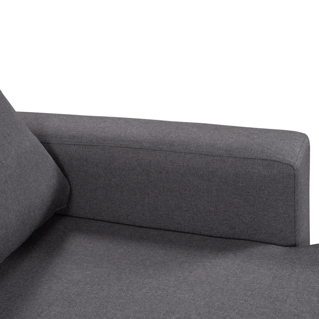 Convertible L-Shaped Sectional Sofa with Pull-Out Bed and Storage Space, 2 Tossing Cushions