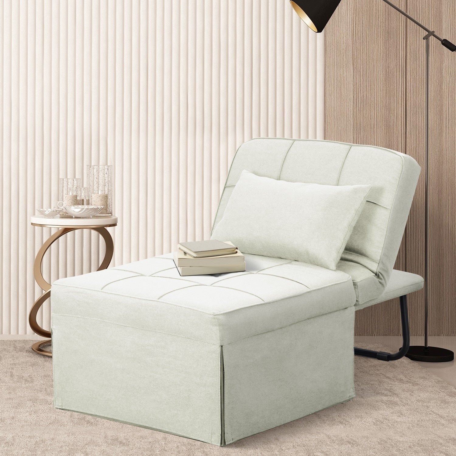 Convertible Sofa Bed Sleeper Sofa Chair Couch Folding Ottoman Recliner Chairs for Living Room