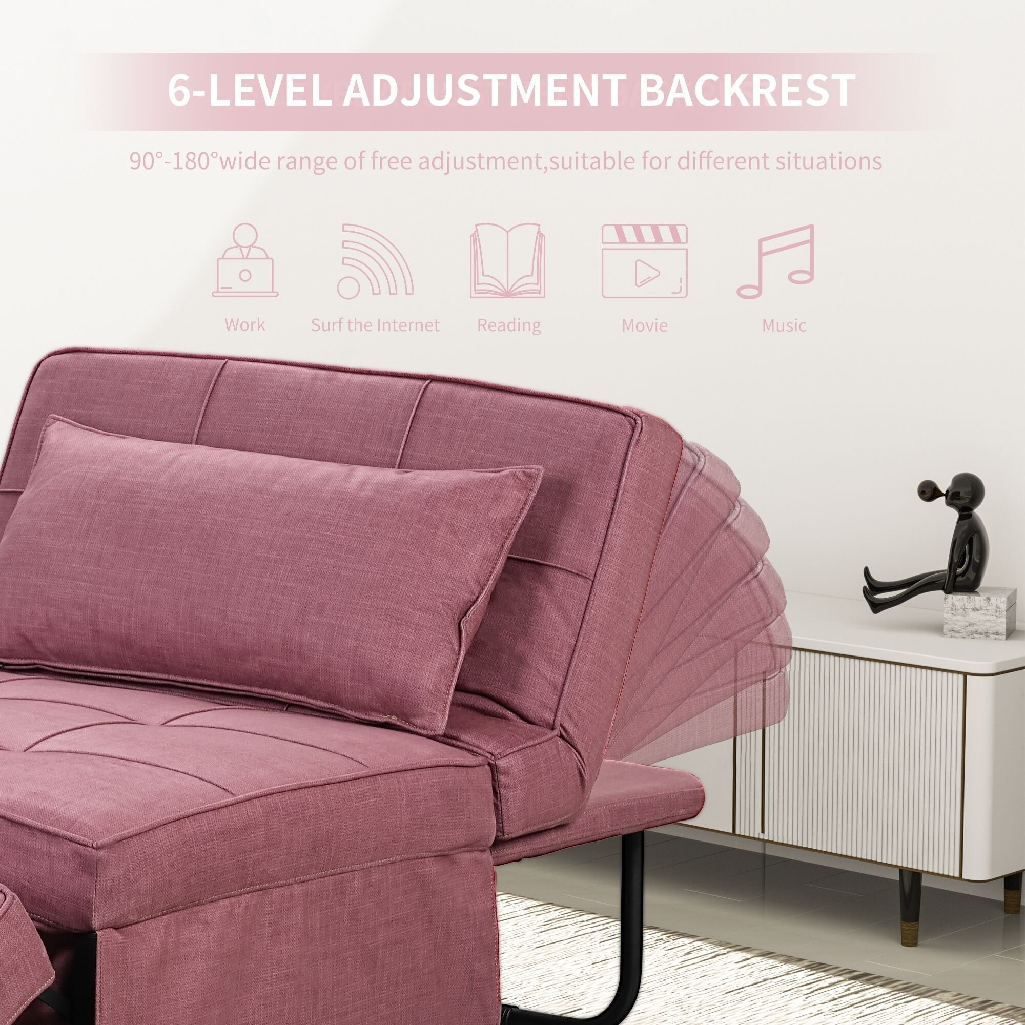 Convertible Sofa Bed Sleeper Sofa Chair Couch Folding Ottoman Recliner Chairs for Living Room