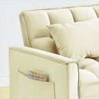 Convertible Sofa Bed with Adjustable Back and Wheel