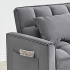 Convertible Sofa Bed with Adjustable Back and Wheel