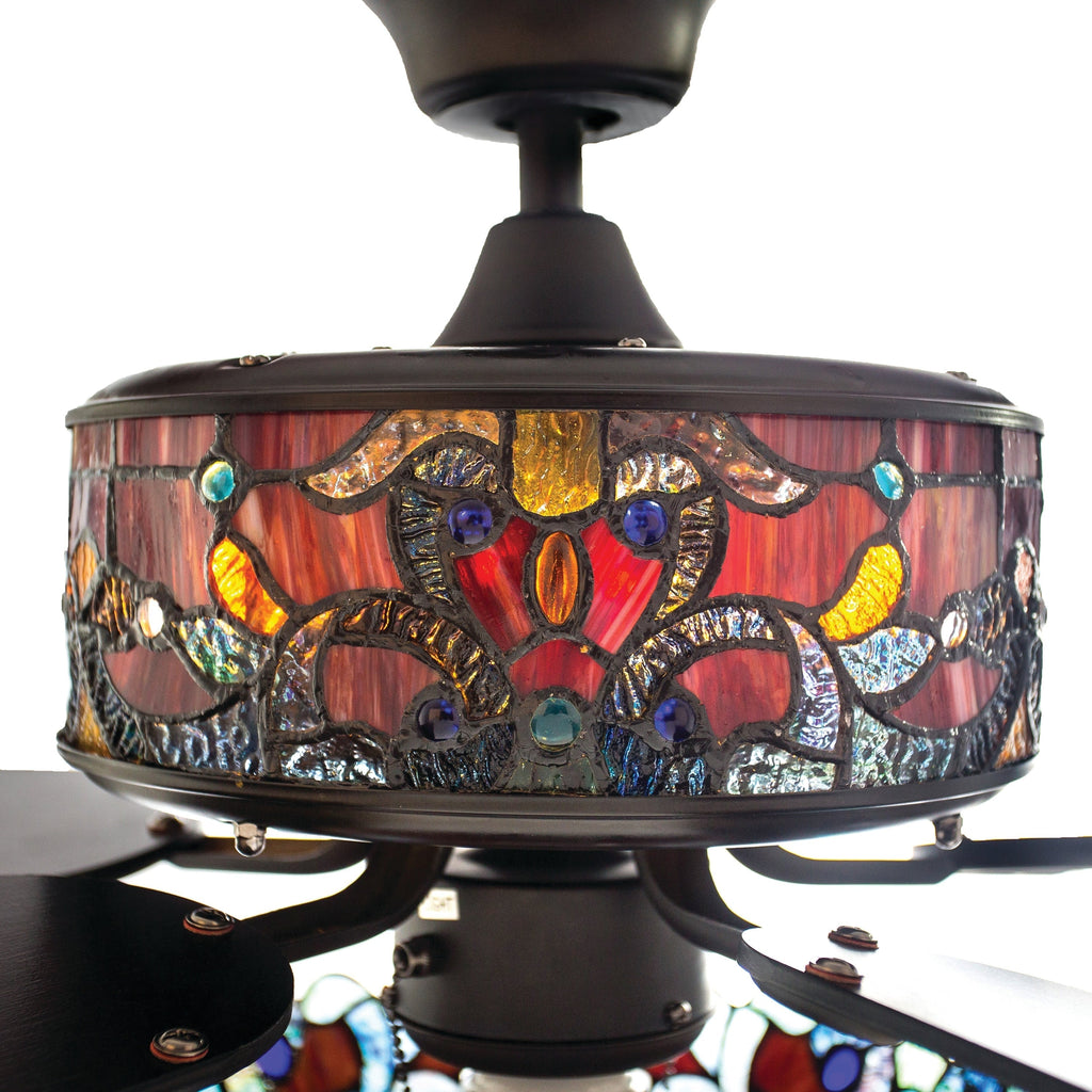 Copper Grove Guasipati 52-inch Tiffany-style Magna Carta Ceiling Fan - 52L x 52W x 16.5