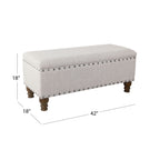 Copper Grove Muscari Upholstered Storage Bench with Nailhead Trim