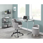 Silver Orchid Corday Swivel Velvet Vanity Stool