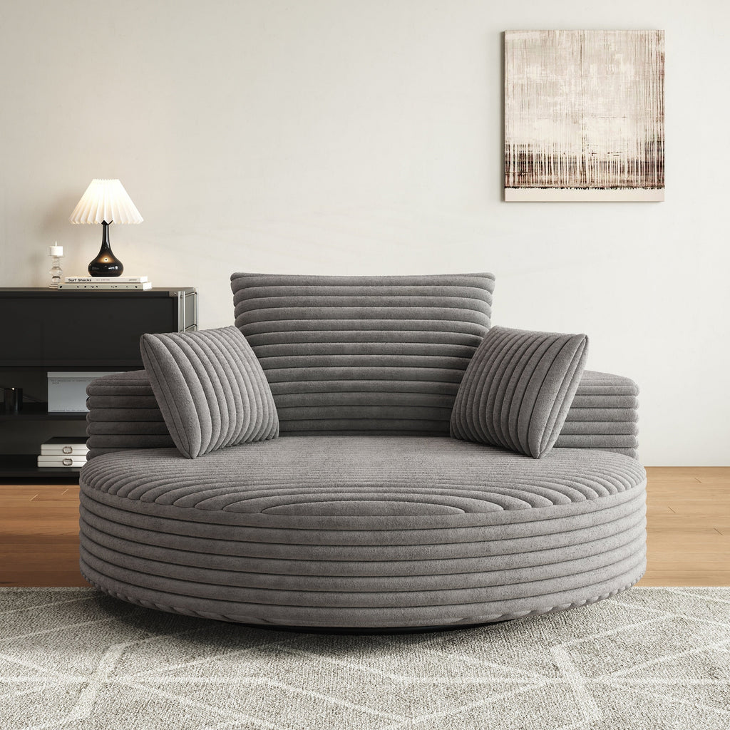 Corduroy Chenille Foam Single Swivel Chair