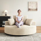Corduroy Chenille Foam Single Swivel Chair