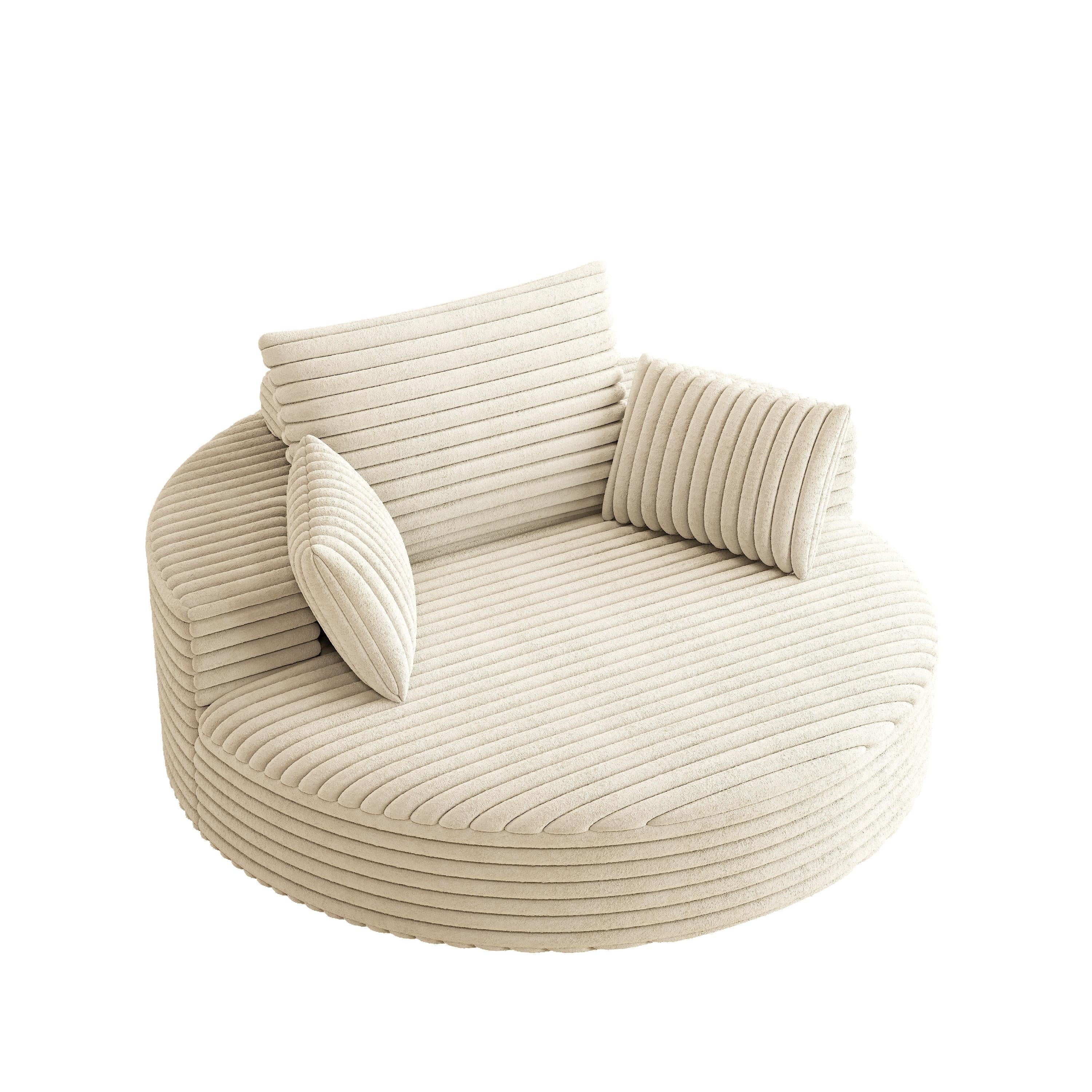 Corduroy Chenille Foam Single Swivel Chair