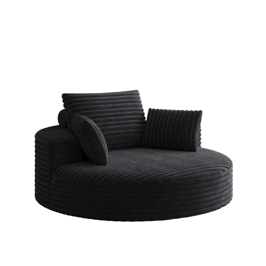 Corduroy Chenille Foam Single Swivel Chair