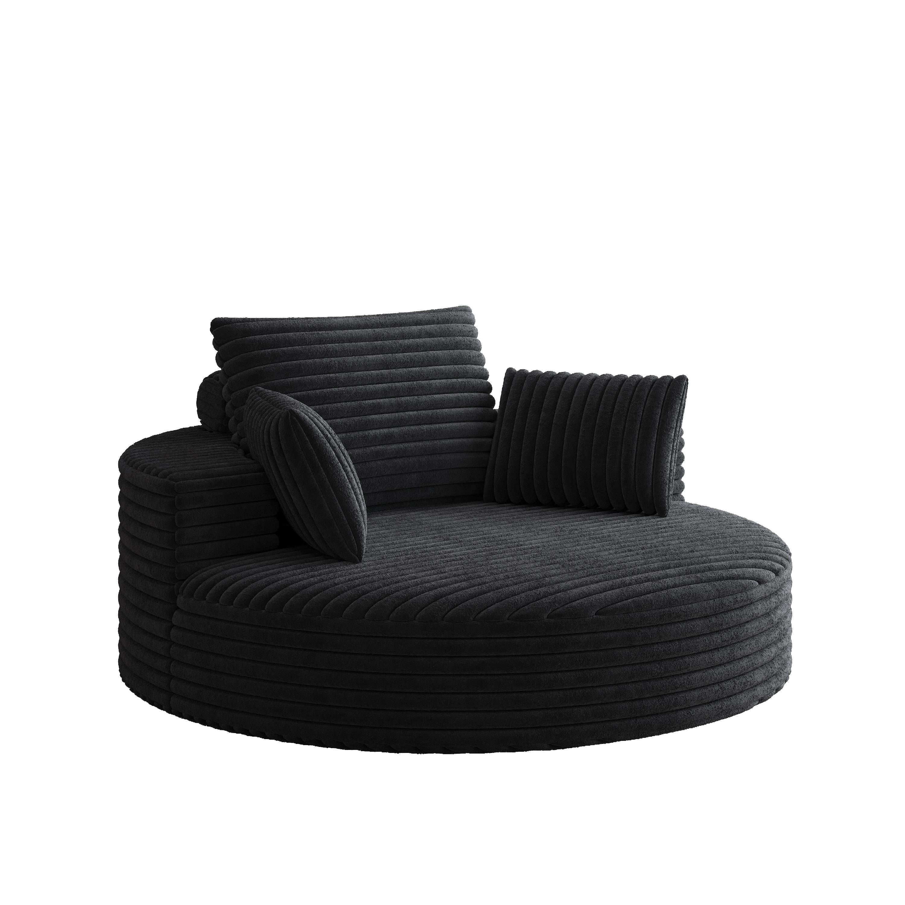 Corduroy Chenille Foam Single Swivel Chair