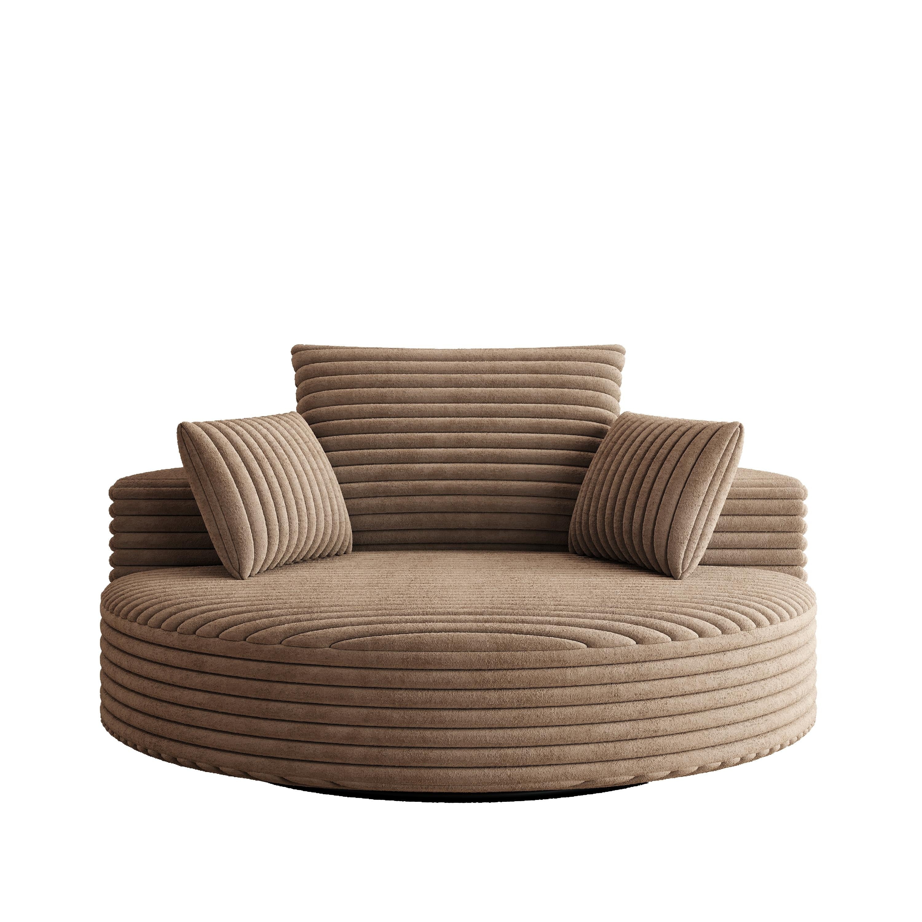 Corduroy Chenille Foam Single Swivel Chair