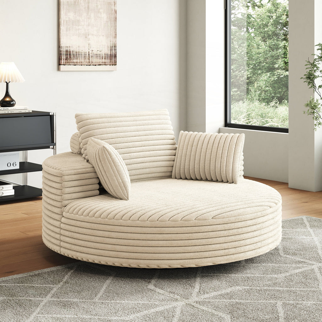 Corduroy Chenille Foam Single Swivel Chair