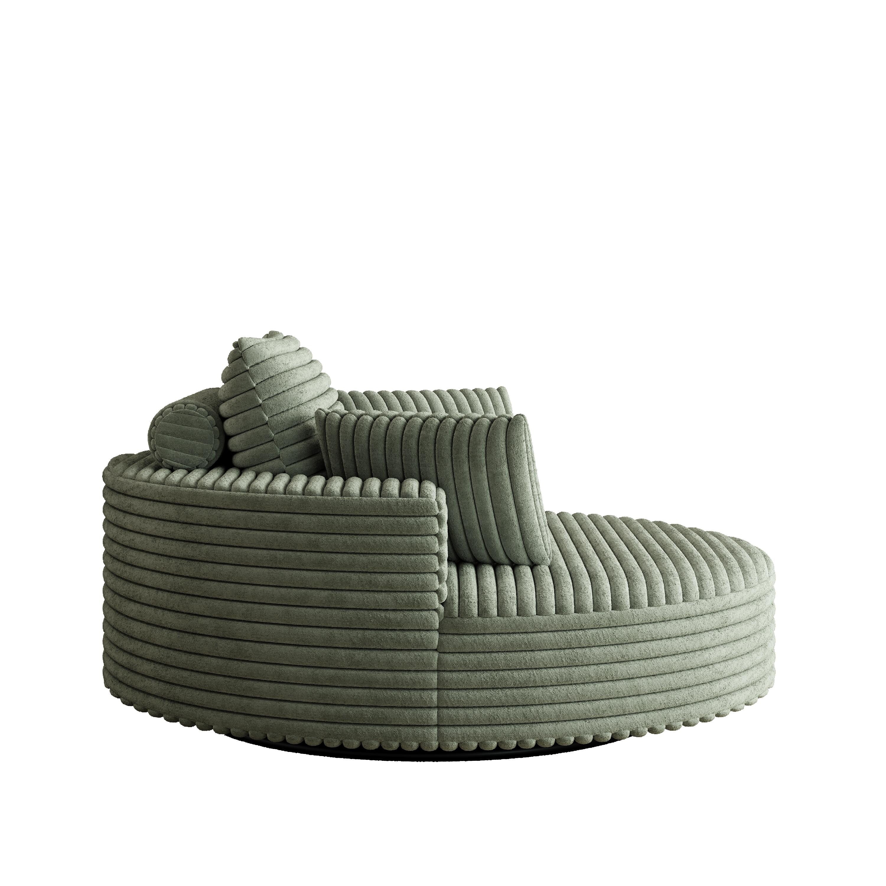 Corduroy Chenille Foam Single Swivel Chair