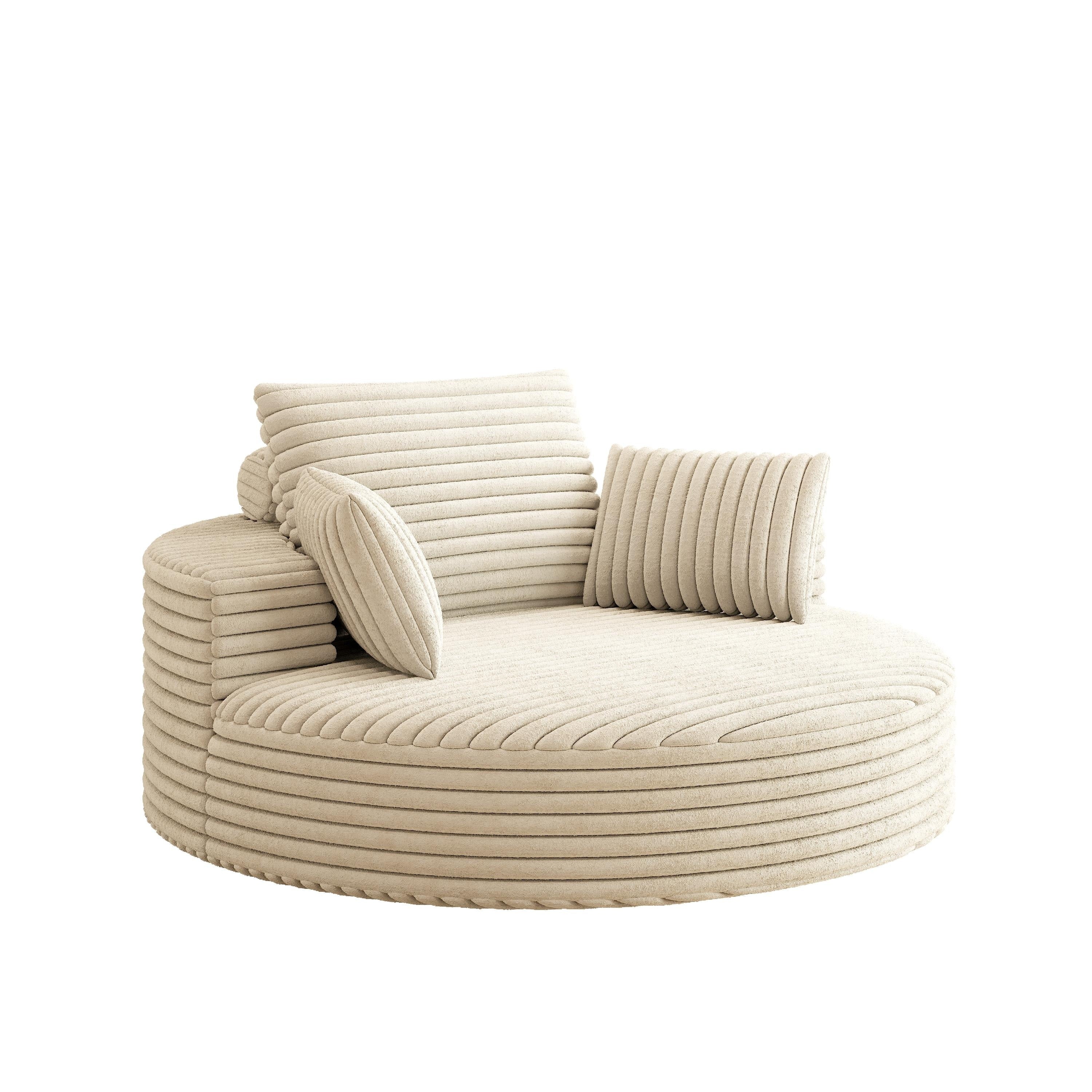 Corduroy Chenille Foam Single Swivel Chair