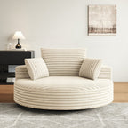 Corduroy Chenille Foam Single Swivel Chair