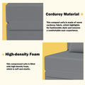 Corduroy Compression Convertible Folding Sectional Sofa
