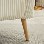 Corduroy Fabric Upholstered 2-Seat Sofa with Wooden Walnut Legs