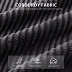 Corduroy Upholstered Memory Foam Sofa With Ottoman Upholstered Bean Bag Couch - 48.4Lx67.7Wx24.4H