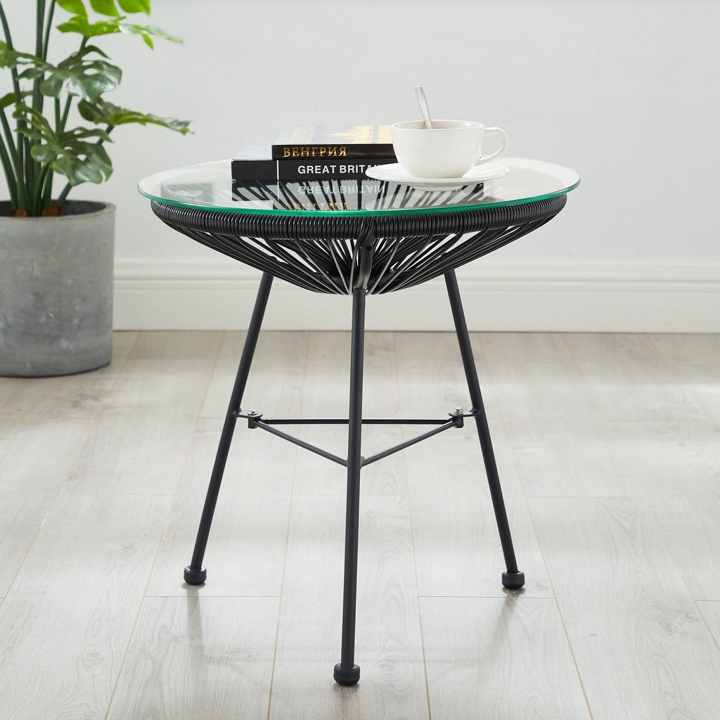 Corvus Sarcelles 3-Piece Modern Wicker Acapulco Bistro Set