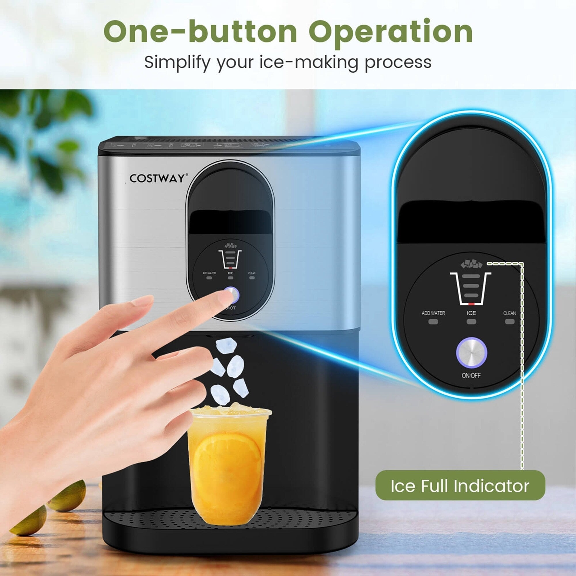 Costway 56 lbs/24 H Pepple Chewable Countertop Ice Maker with - See Details