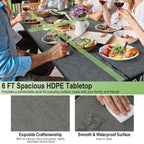 Costway 6FT Picnic Table Bench Set Outdoor HDPE Heavy-Duty Table for - See Details