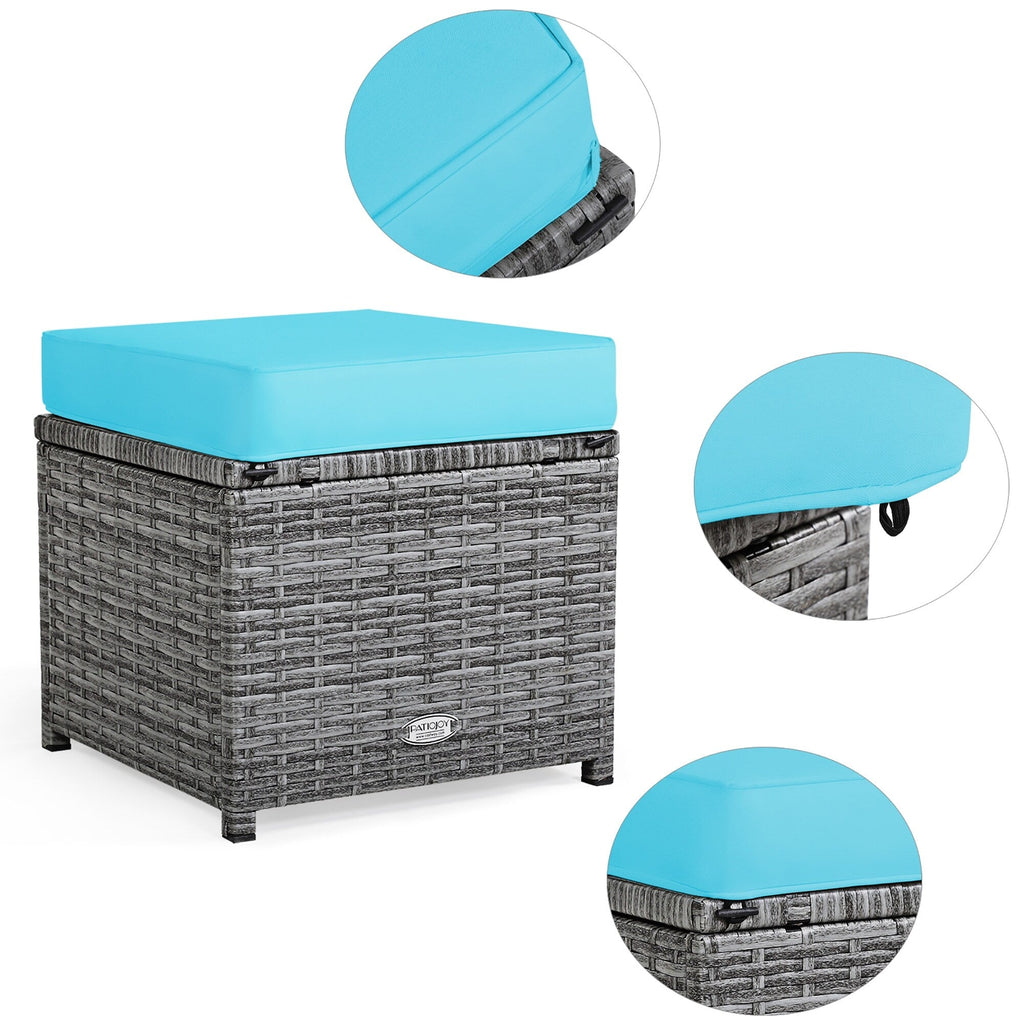 Costway 7 PCS Patio Rattan Dining Set Sectional Sofa Couch Ottoman - See Details