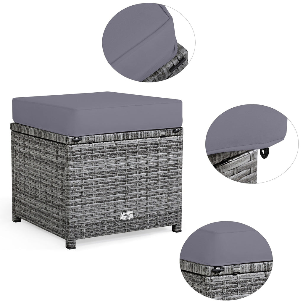 Costway 7 PCS Patio Rattan Dining Set Sectional Sofa Couch Ottoman - See Details