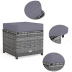 Costway 7 PCS Patio Rattan Dining Set Sectional Sofa Couch Ottoman - See Details