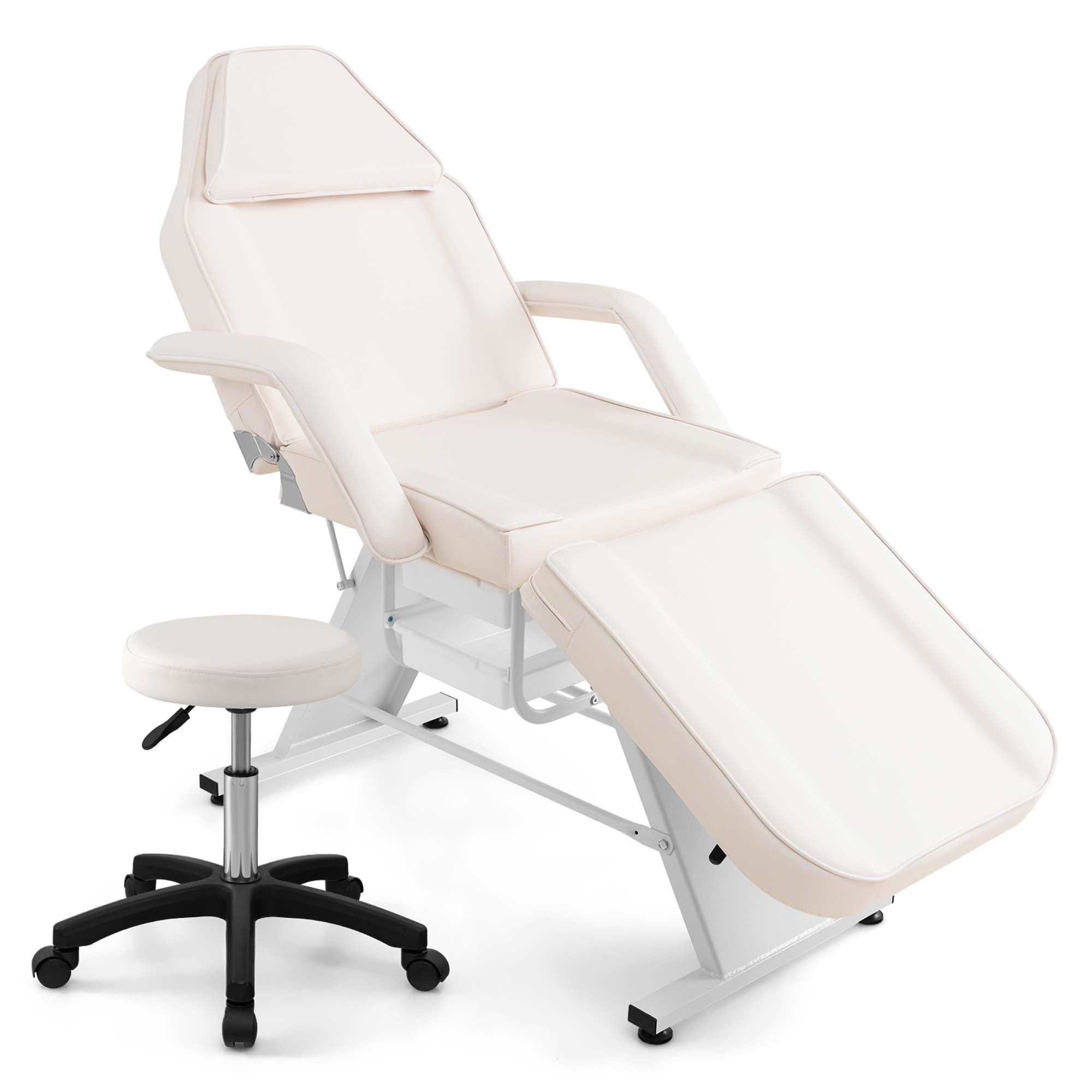 Costway 72 Massage Bed with Hydraulic Stool Adjustable Backrest &