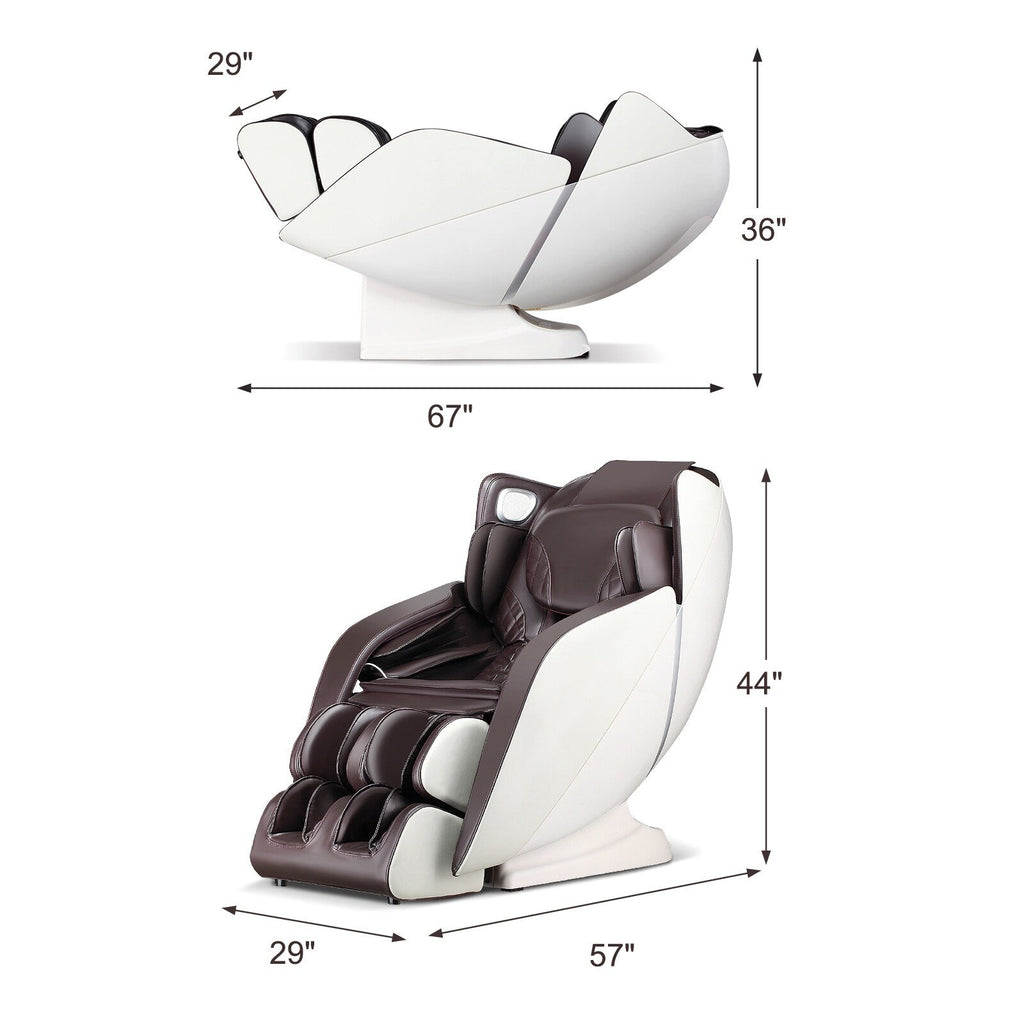 Costway Full Body Massage Chair with Voice Control Heat Foot Roller