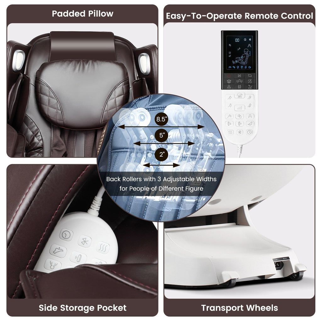 Costway Full Body Massage Chair with Voice Control Heat Foot Roller