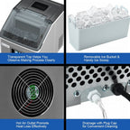 Costway Stainless Steel Ice Maker Machine Countertop 48Lbs/24H