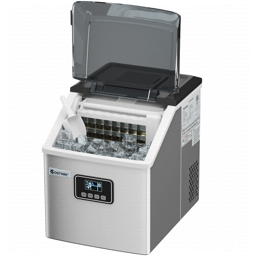 Costway Stainless Steel Ice Maker Machine Countertop 48Lbs/24H