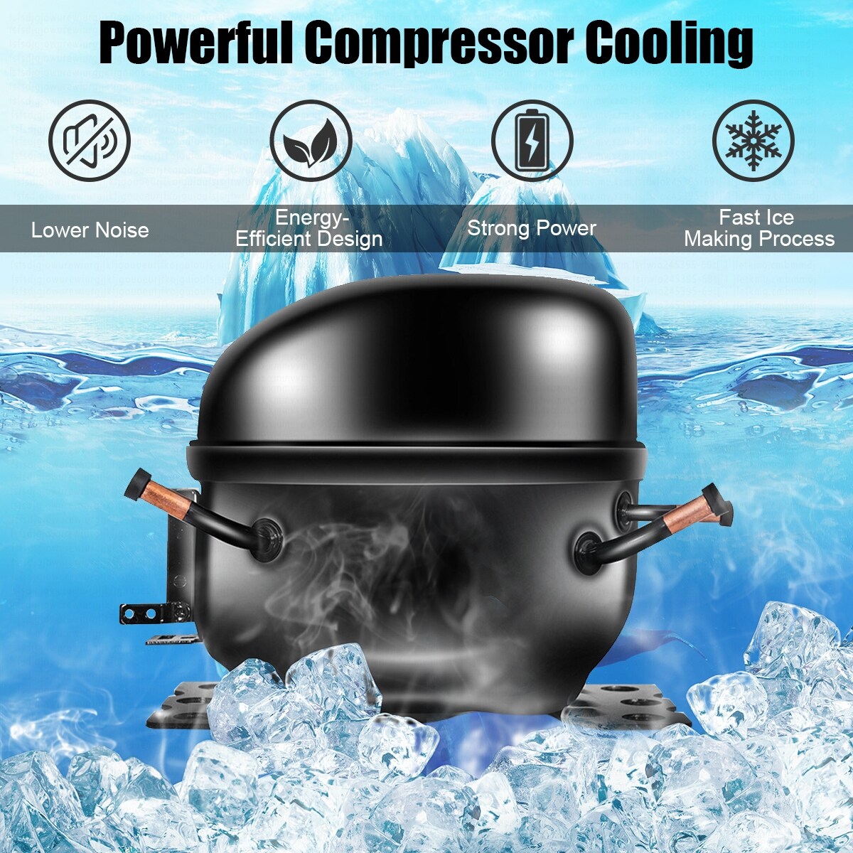 Costway Stainless Steel Ice Maker Machine Countertop 48Lbs/24H