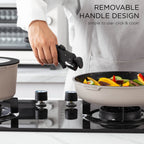 Country Kitchen 16 Piece RV Cookware Set Ceramic with Removable Handle Oven Safe