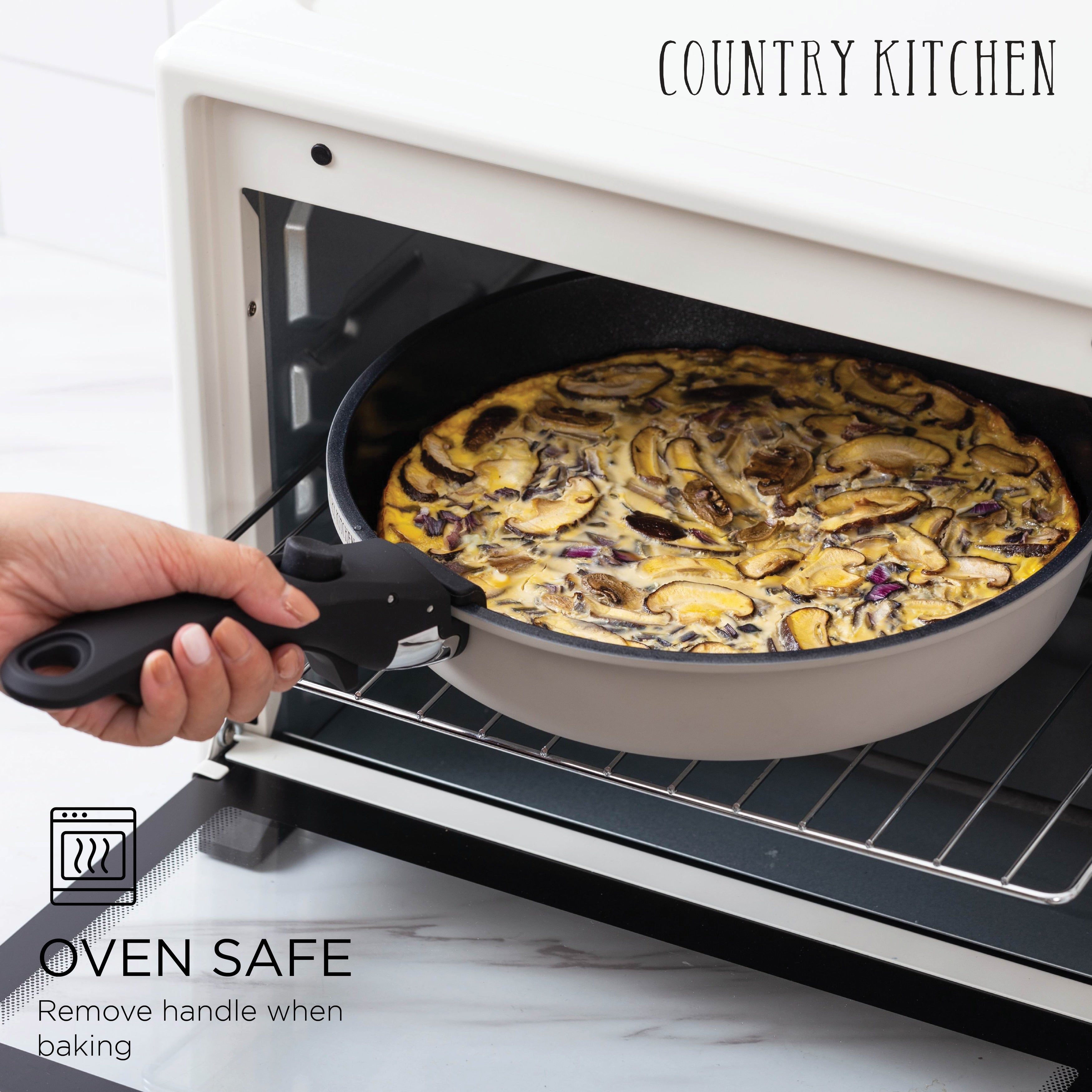 Country Kitchen 16 Piece RV Cookware Set Ceramic with Removable Handle Oven Safe
