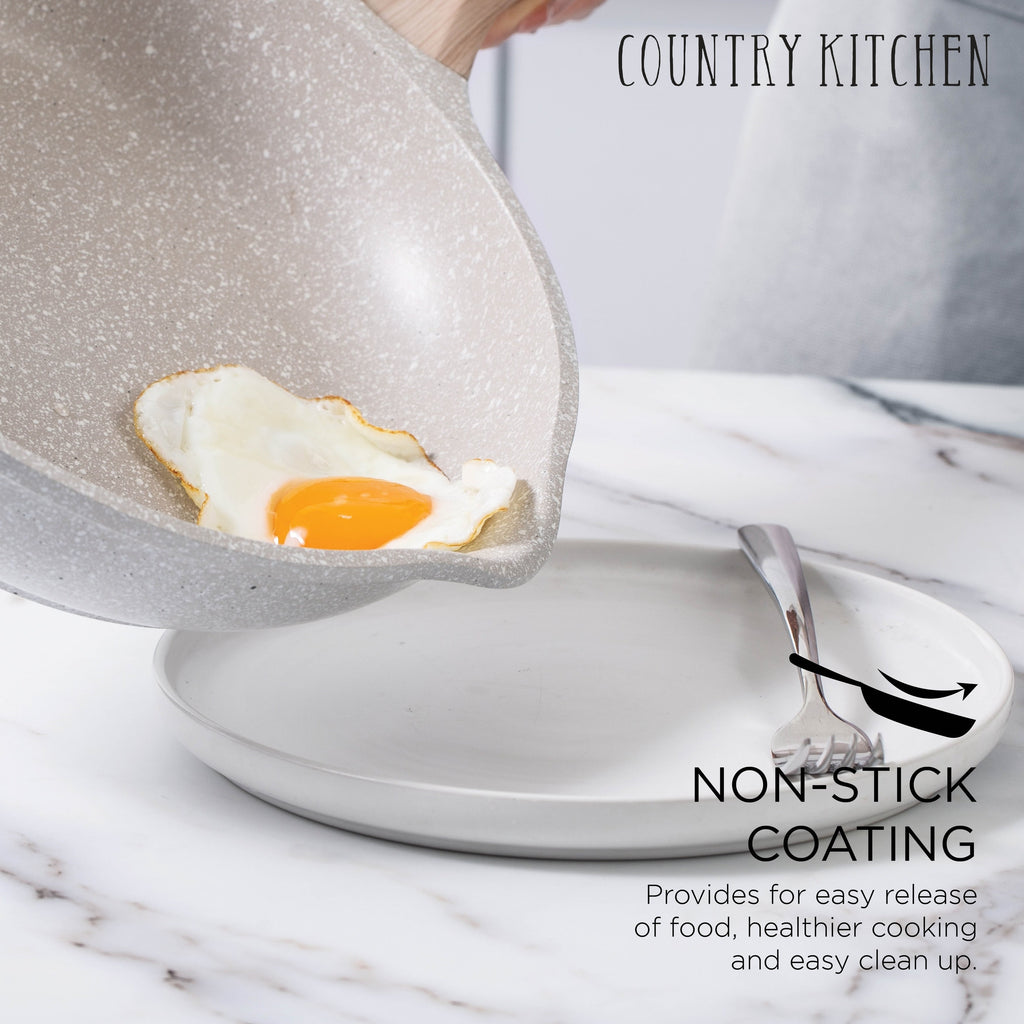 Country Kitchen Induction Cookware 13 Piece Cast Aluminum Pots and Pans with BAKELITE Handles