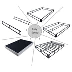 CraftPorch 5-Inch Metal Box Spring with Warm Grey Linen Cover