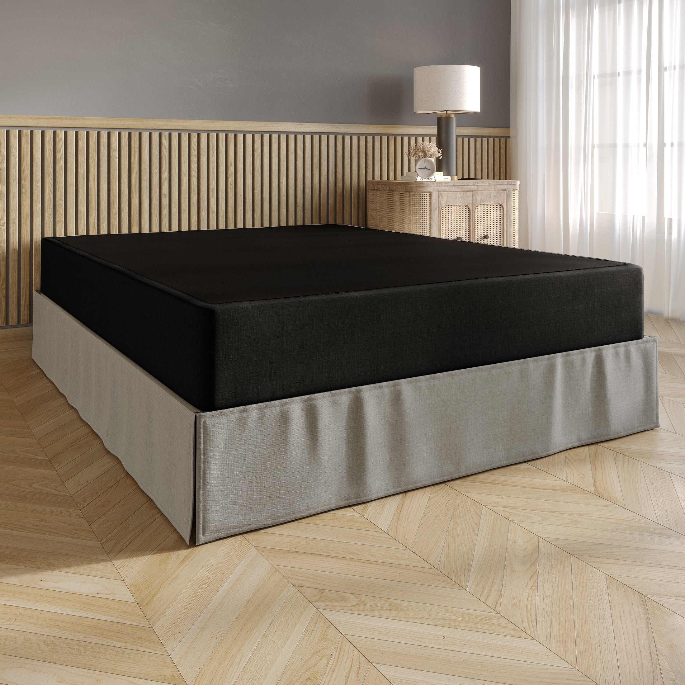 CraftPorch Upholstered Linen Metal Box Spring