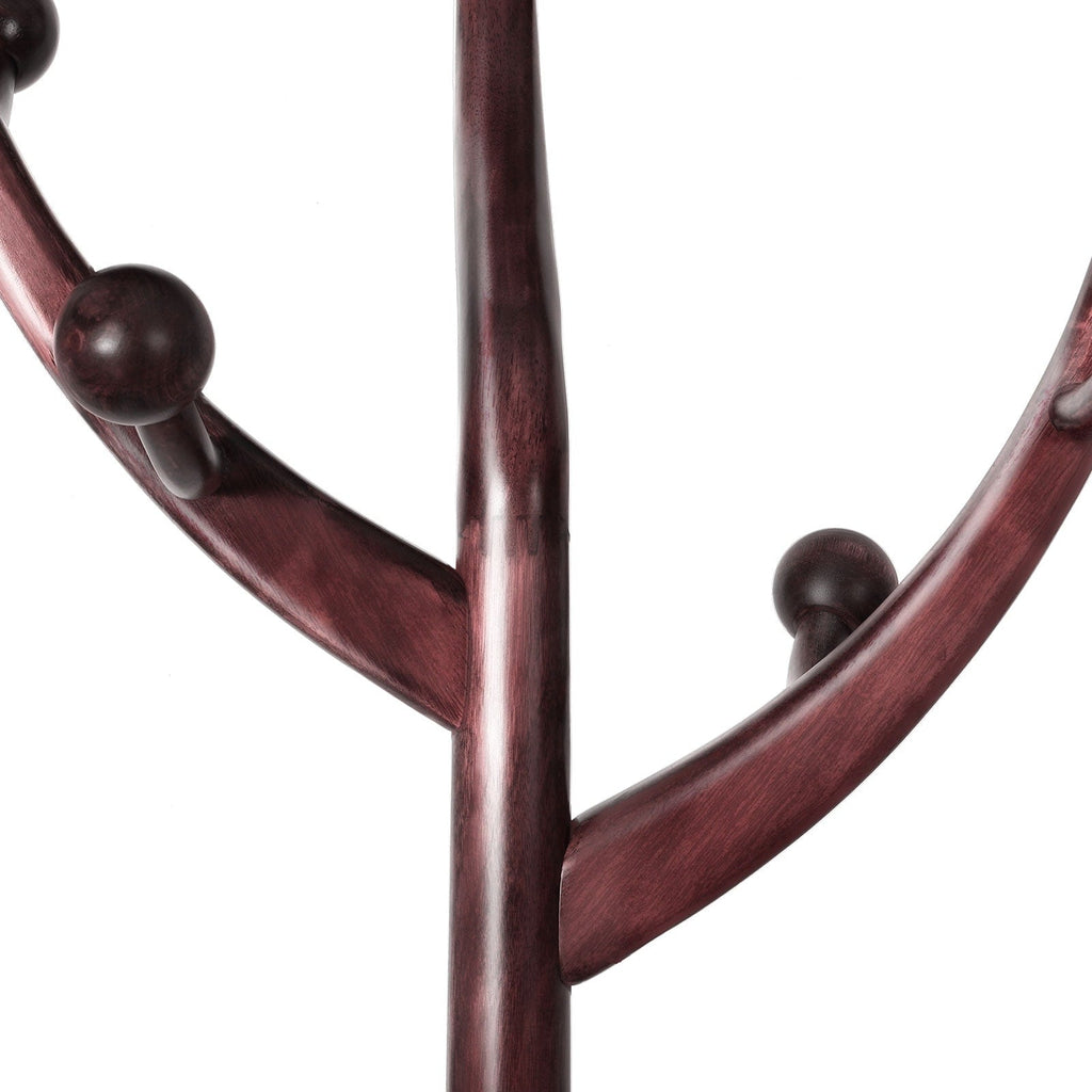 Tree-branch Rubberwood Freestanding Coat Rack with 8 Hooks - 24.5W x 70.87H