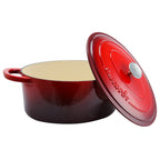 Crock Pot Artisan 7 Quart Oval Enameled Cast Iron Dutch Oven in Scarlet Red