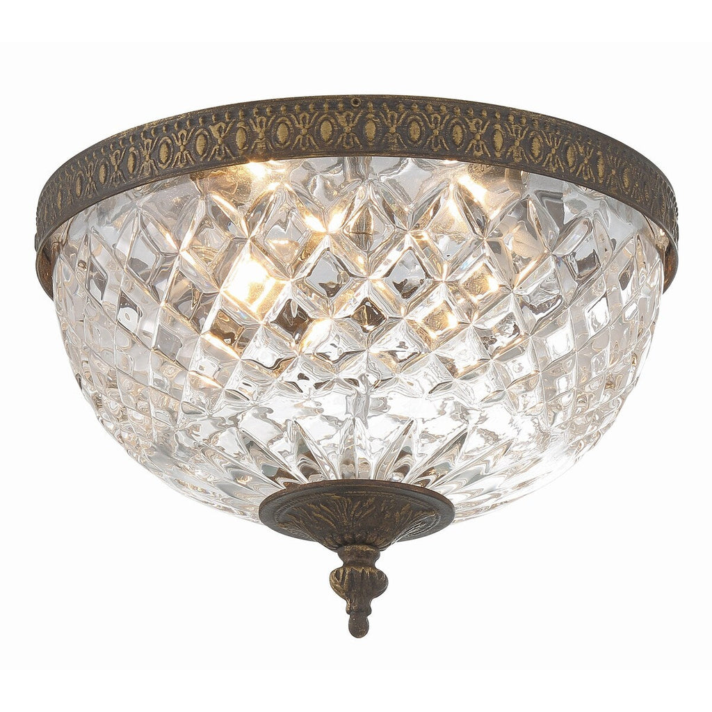 Crystorama 2 Light Crystal Flush Mount - 10W x 8H x 10D