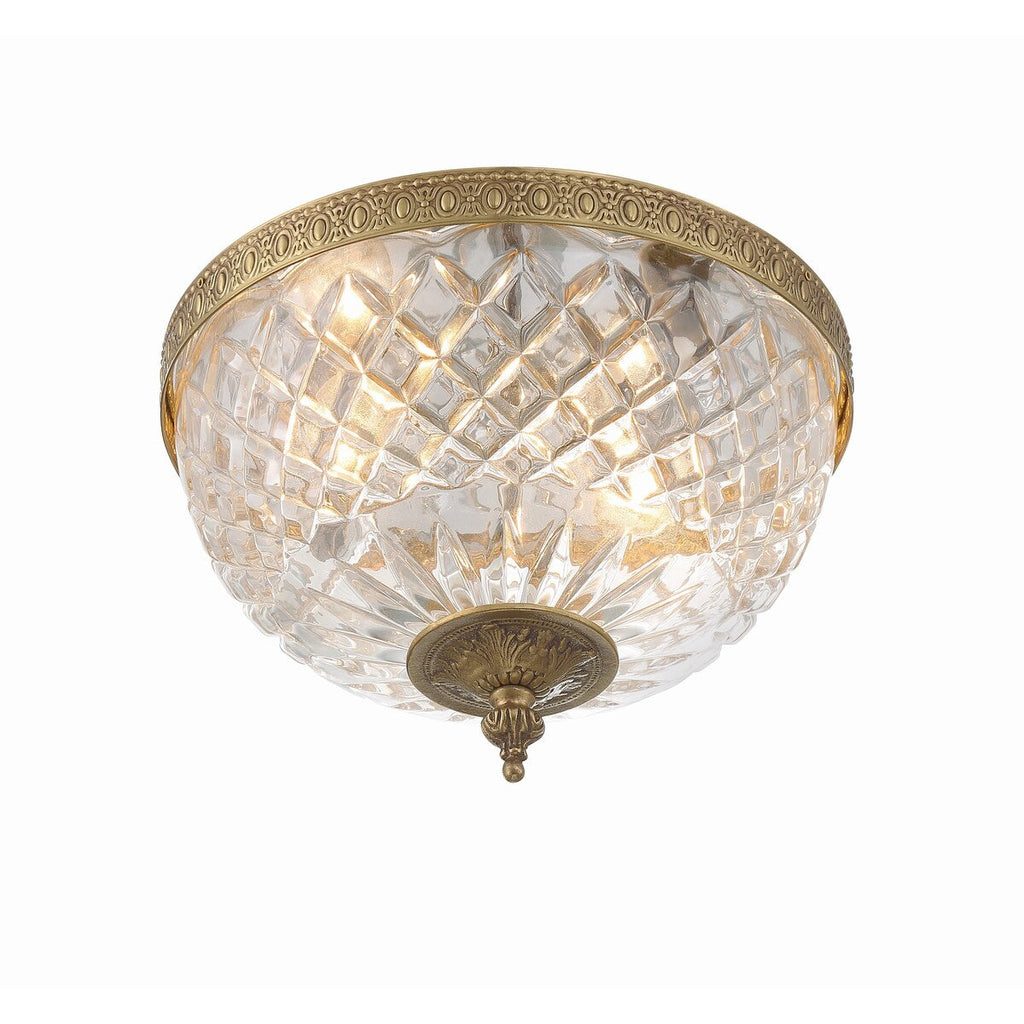 Crystorama 2 Light Crystal Flush Mount - 10W x 8H x 10D