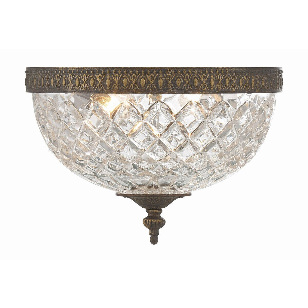 Crystorama 2 Light Crystal Flush Mount - 10W x 8H x 10D